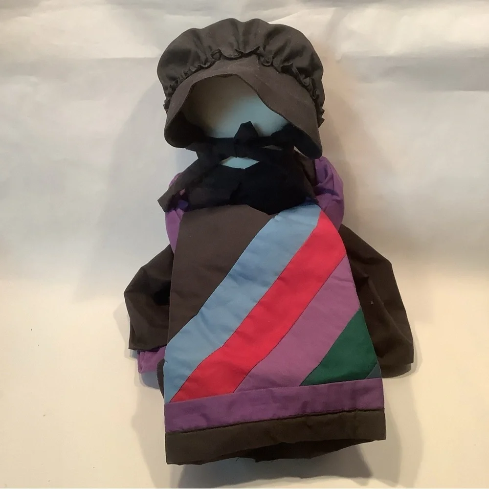 Vintage Plain Folks Amish Dolls Pennsylvania Dutch Women With Quilt 20” Man 16”